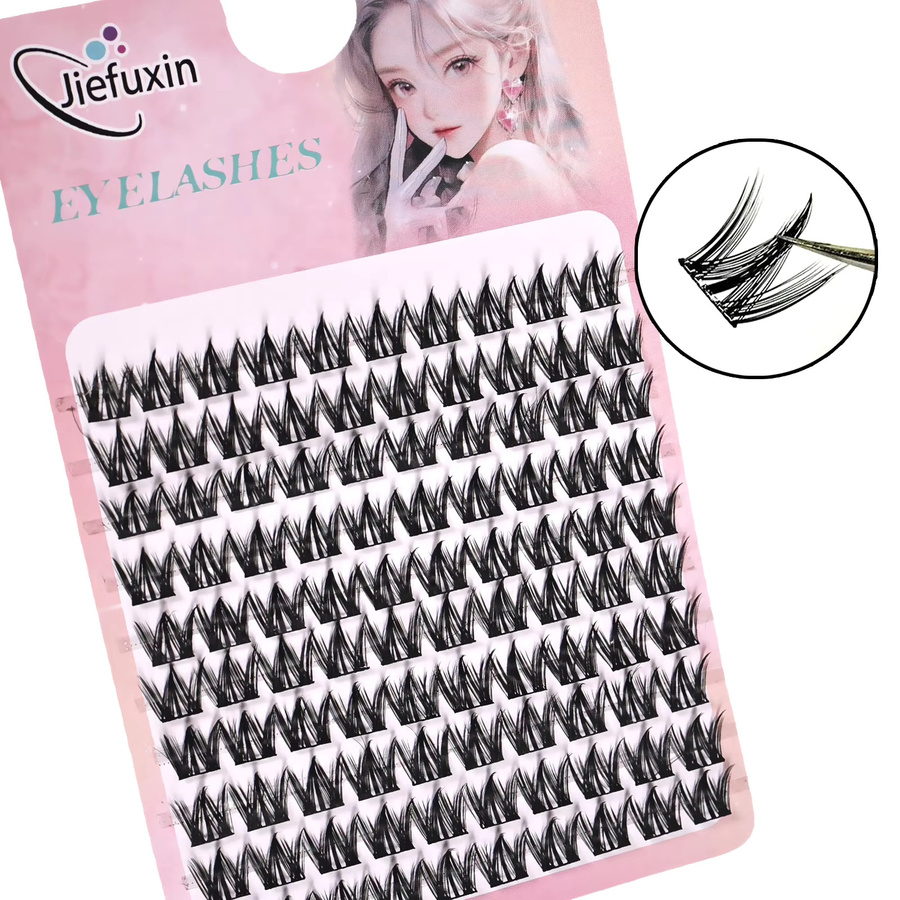JIEFUXIN Falsche Wimpern, W-Design, Volumengeben, Manga-Look - Bild 2