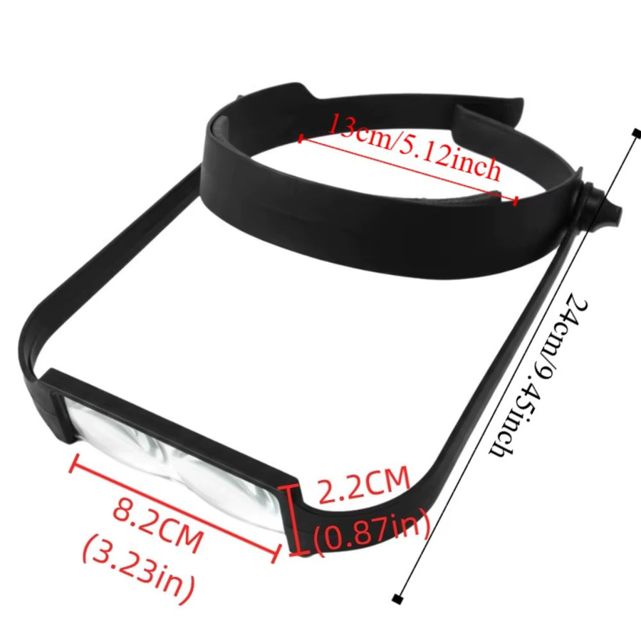 gootrades Stirnband-Lupe, Schwarz, 1,6x, 2x, 2,5x, 3,5x - Bild 5