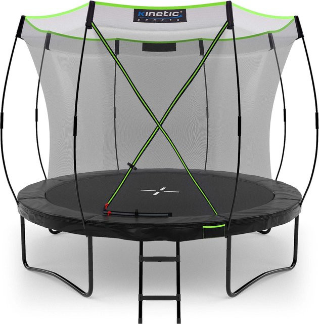 KINETIC SPORTS Ultimate Pro Trampolin Outdoor Kürbis-Design Ø 305 cm Schwarz-Neongrün - Bild 1