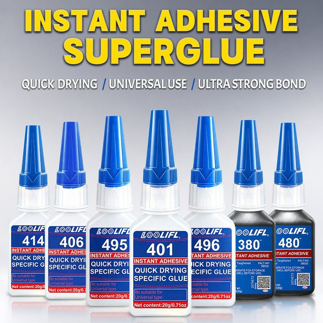 LOOLIFL Sekundenkleber Cyanacrylat-Sofortkleber transparent für Superklebung aller Materialien - Bild 1