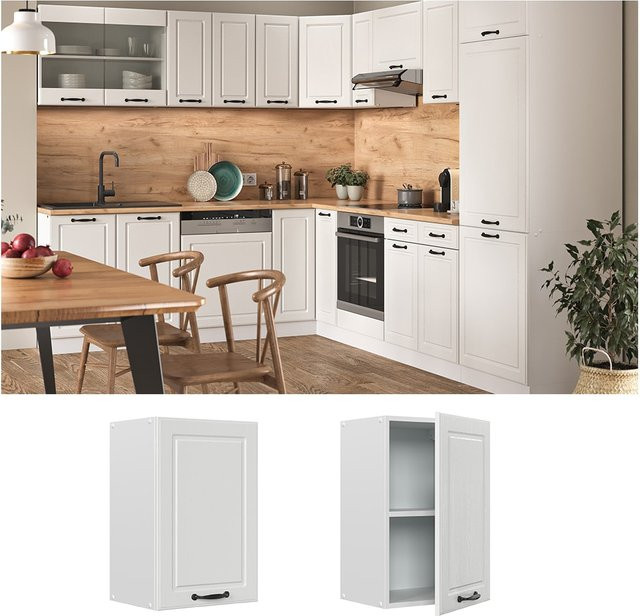 Vicco Hängeschrank R-Line Küchenschrank im Landhausstil Weiß B: 40 cm, H: 60 cm, T: 31 cm - Bild 1