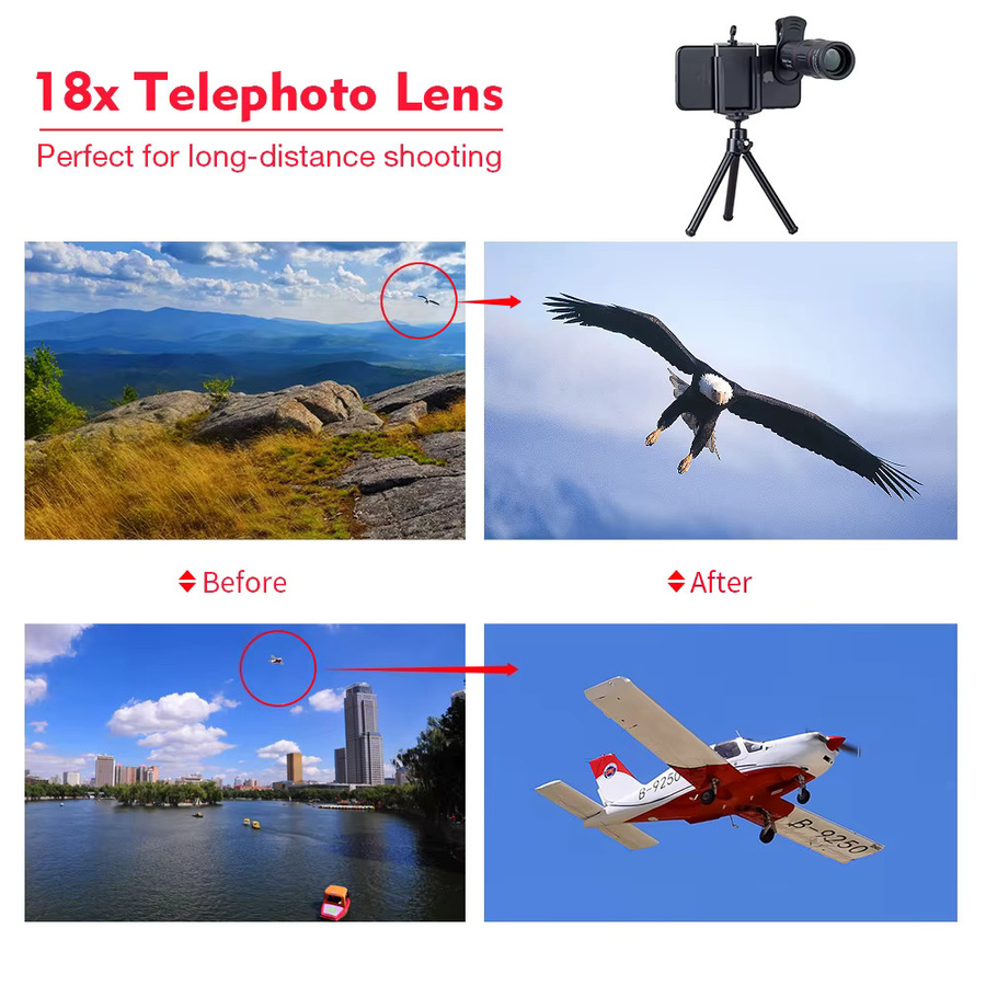 APEXEL 18X Telezoom-Objektiv Monokular für iPhone und Samsung Smartphones in Schwarz - Bild 3