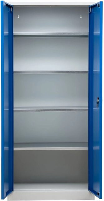 PROREGAL Stahlschrank Bee mit 10 Fachböden und Schließsystem, Weiß-Blau, H x B x T: 195 x 92 x 50 cm - Bild 1