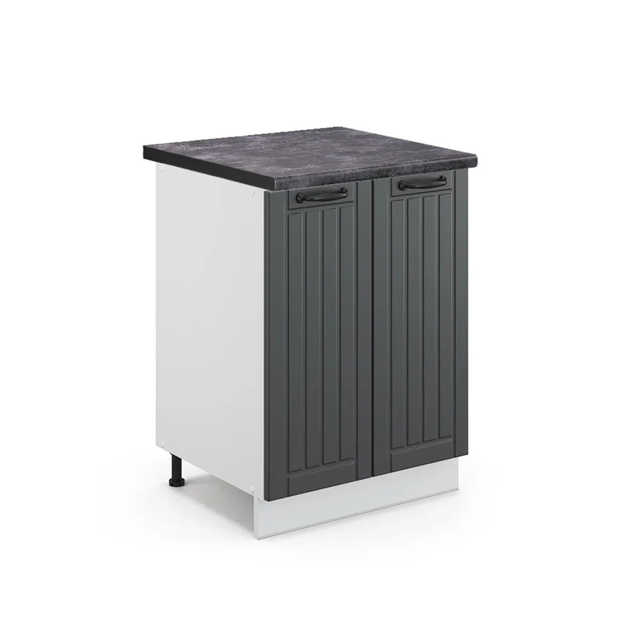 Vicco Küchenunterschrank Fame-Line in Anthrazit und Weiß im Landhausstil, B/T/H: 60 x 60 x 82 cm - Bild 2