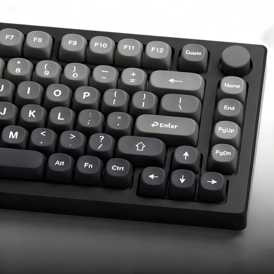 FSWHBY Tastenkappen-Set mit Farbverlauf in Grau, 130 Tasten im MOA-Profil aus PBT für mechanische MX-Switch-Tastaturen - Bild 2