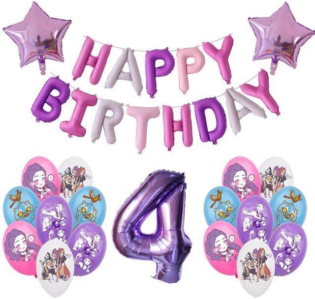 Discover Intime Aluminiumfolienballons für Kindergeburtstage in Lila mit Kpop-Motiven - Bild 1