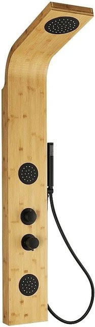 Nevola Duschsäule mit Regendusche und Handbrause in Naturfarben mit Massagefunktion, Breite: 20 cm - Bild 1