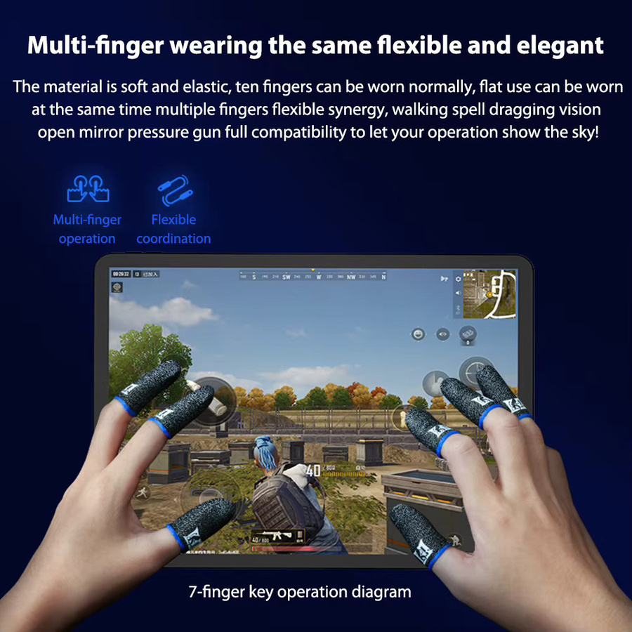 APWIKOGER Fingerhandschuhe für Gaming und Touchscreen in Schwarz, rutschfeste Fingerspitzen-Schutzhüllen für Mobile Games - Bild 2