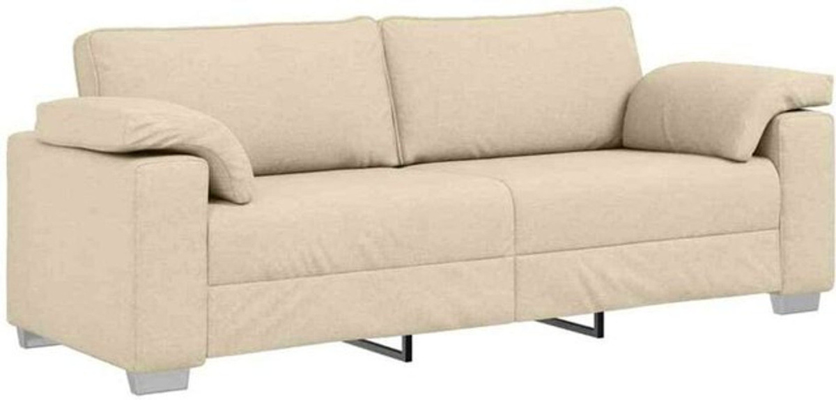 Modernes 3-Sitzer Sofa vidaXL aus Stoff und Metall in Beige, B/T/H: 219 x 77 x 82 cm - Bild 1