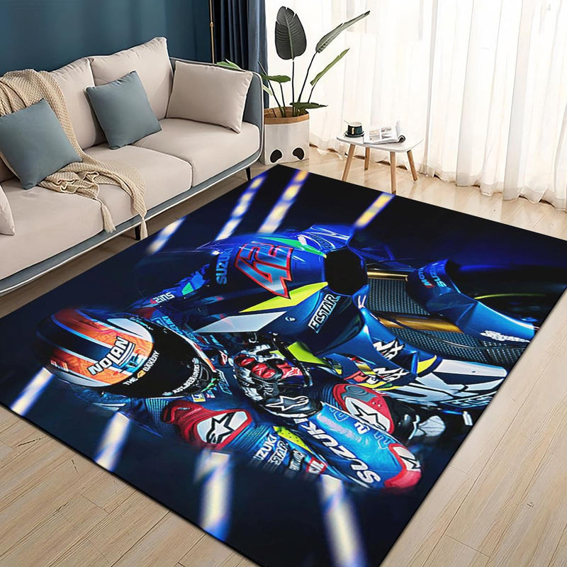 Karpetti 3D Rennwagen Suzuki Logo Teppich für Kinderzimmer und Wohnzimmer, Blau, B/T: 120 x 80 cm - Bild 2
