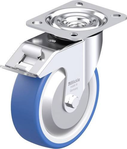 Blickle L-POTHS 125XR-FI-FA Stahlblech-Lenkrolle in Blau mit 125 mm Rad-Durchmesser und 250 kg Tragfähigkeit - Bild 1