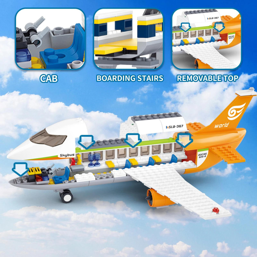 Goodluckygirl Internationaler Flughafen Passagierflugzeug Bausteine 678-teiliges Set - Bild 5