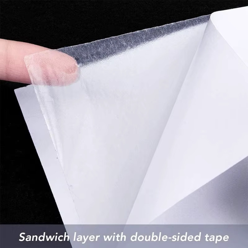 18 Stück weiße doppelseitige Klebebandbögen aus Papier im A4-Format für Basteln und Dekoration - Bild 2