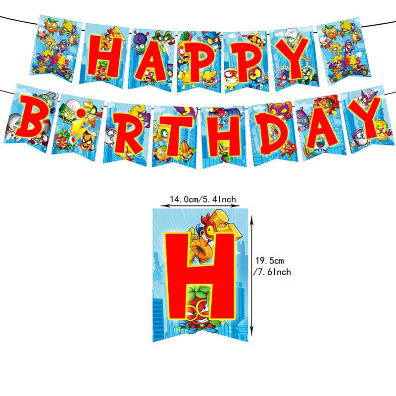 Superthings Partyzubehör Set für Kinder mit Girlande, Cake Topper und Luftballons, 30 Stück, Multicolor - Bild 2