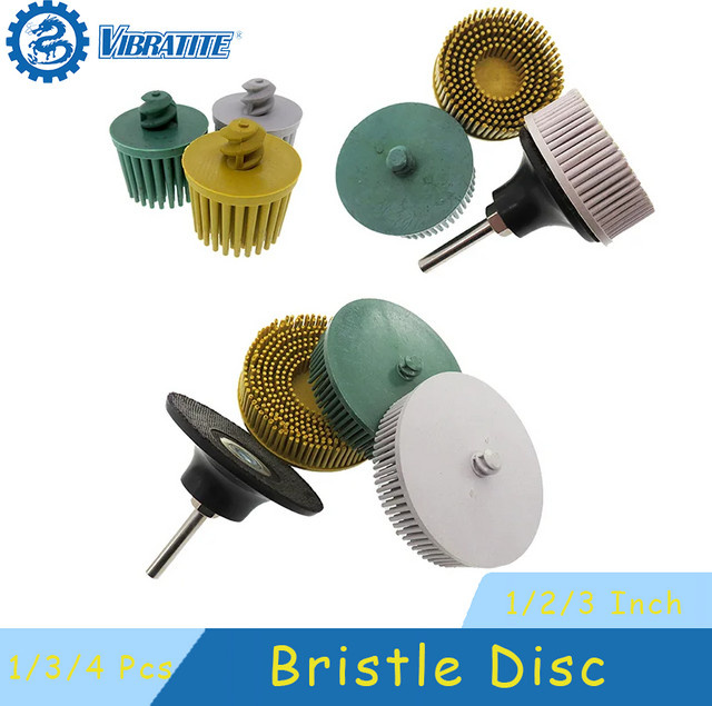 Vibratite Borstenscheibe zum Entgraten und Entfernen von Beschichtungen für Metall, erhältlich in 1, 2 oder 3 Zoll - Bild 1