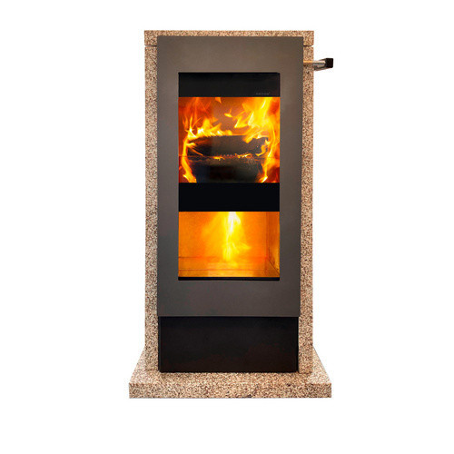 XEOOS Kaminofen x5 PATAGONIA aus Naturstein in Gelb und Grau mit 5 kW Leistung - Bild 2