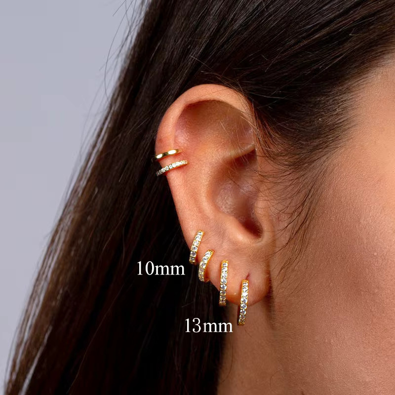 YUXINTOME Creolen 925 Silber, Kristall-Zirkon, Damen - Bild 2