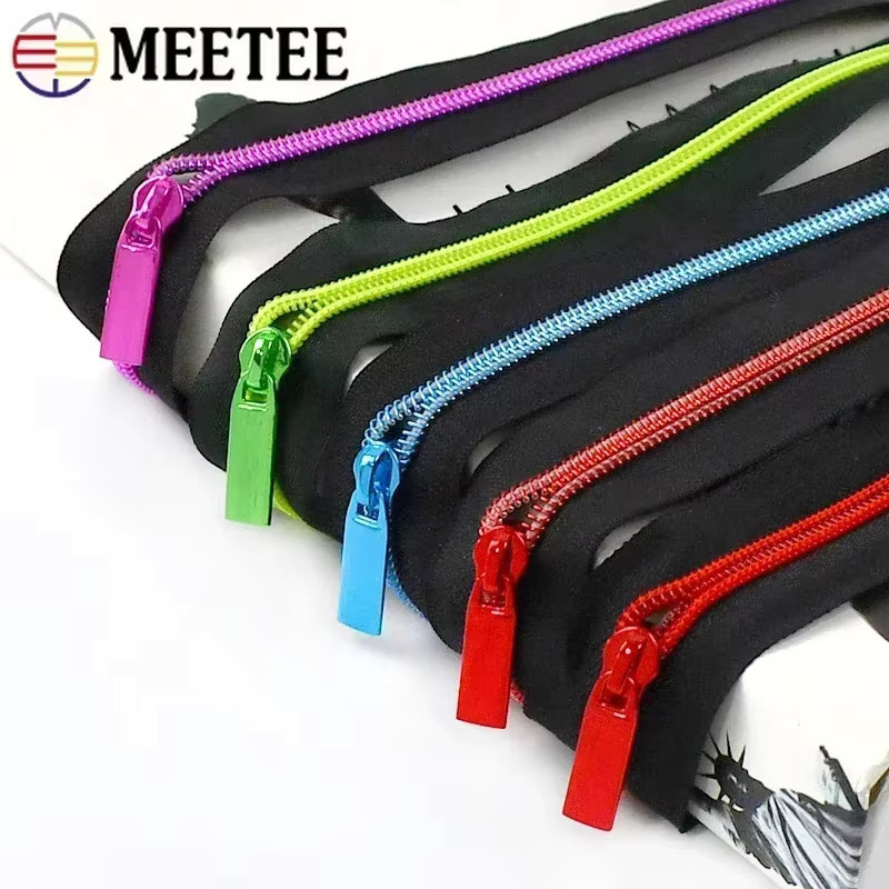 Meetee 5er Set Reißverschlüsse mit Slider und Puller für Taschen und Jacken als DIY Nähzubehör Reparatur Kit - Bild 4