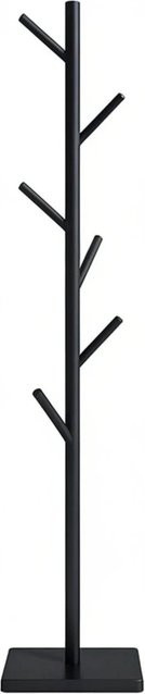 Relaxdays Garderobenständer aus Kautschukholz und MDF in Schwarz, modern mit 8 Haken, Höhe: 177 cm, Breite: 30 cm, Tiefe: 30 cm - Bild 1