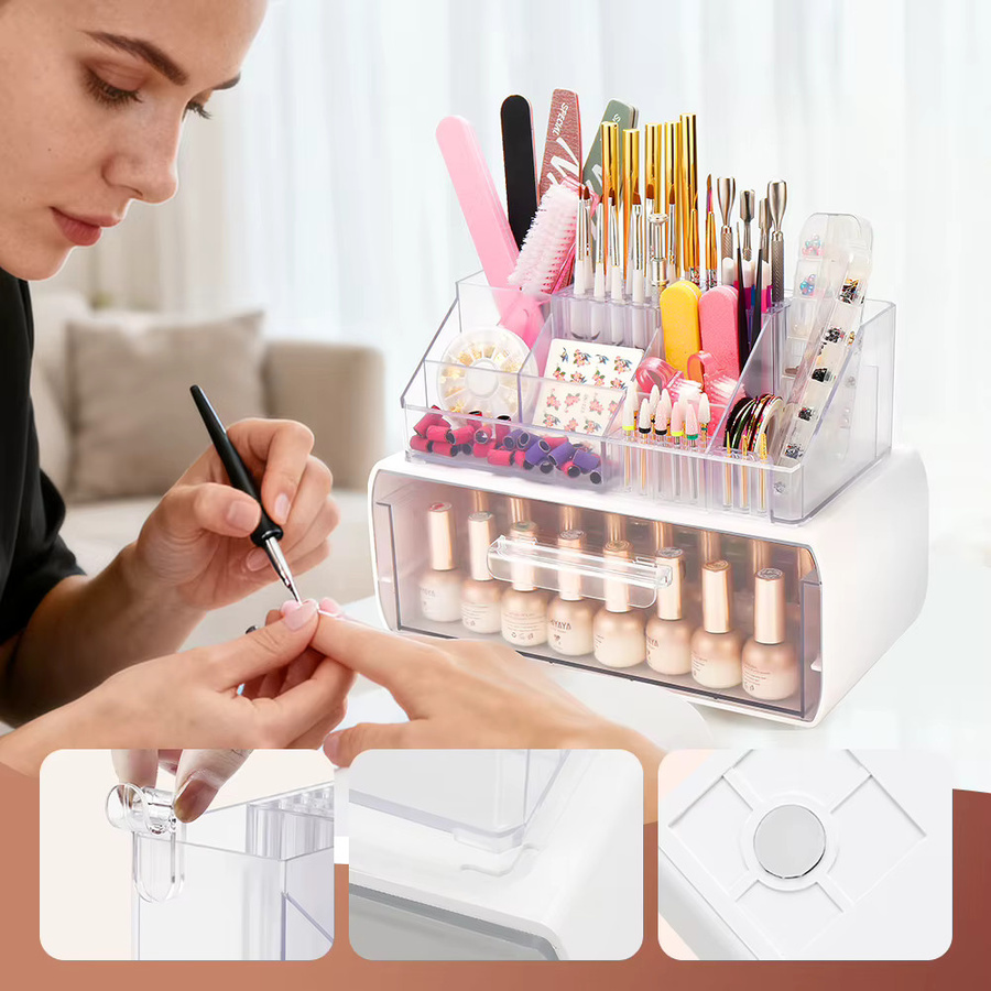 foreverlily Kosmetikbox, transparente Aufbewahrungsbox, Unisex - Bild 2
