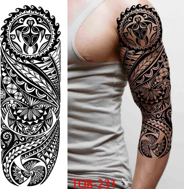 Temporäre Tattoo-Ärmel Flower Love, Unisex - Bild 1