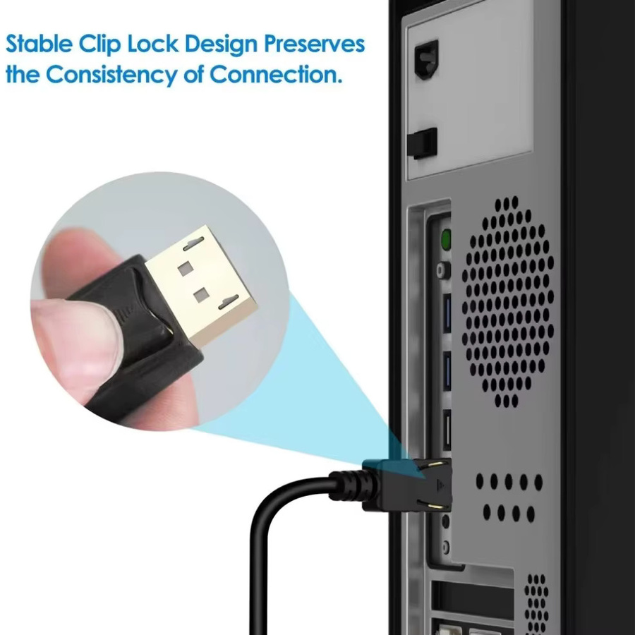 LccKaa DisplayPort zu HDMI Adapter mit 1,8 m Kabel, 4K x 2K Konverter in Schwarz für Desktop, Laptop, PC, TV und Monitor - Bild 3