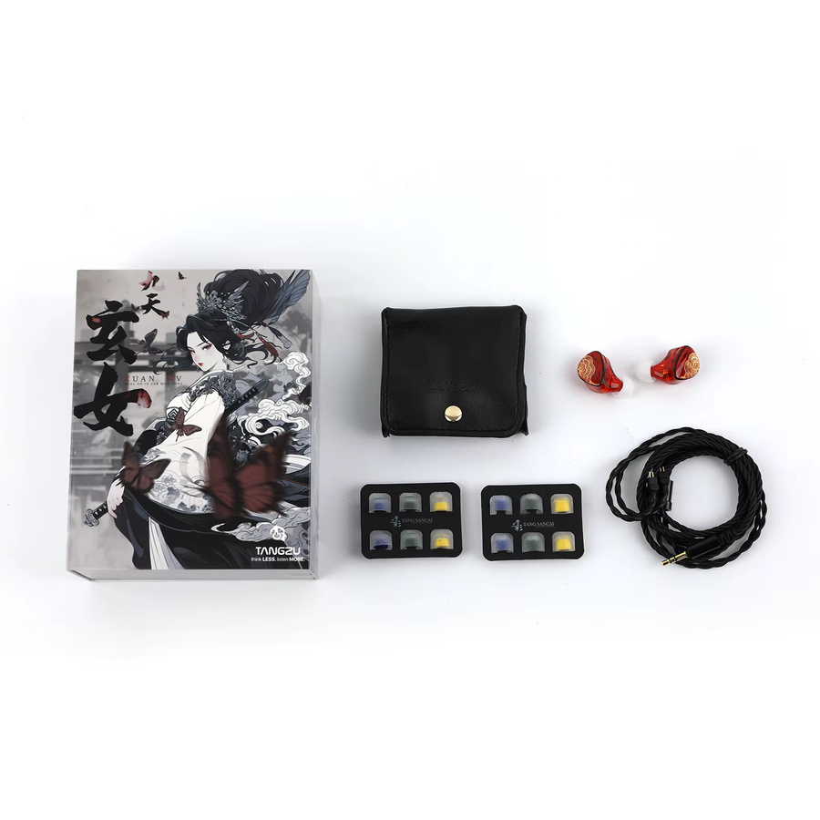Tangzu x HBB XuanNv 2 HiFi-In-Ear-Kopfhörer mit dynamischem Treiber und abnehmbarem 4-adrigem Einzelkristall-Sauerstofffreies-Kupfer-Kabel in Rot - Bild 4