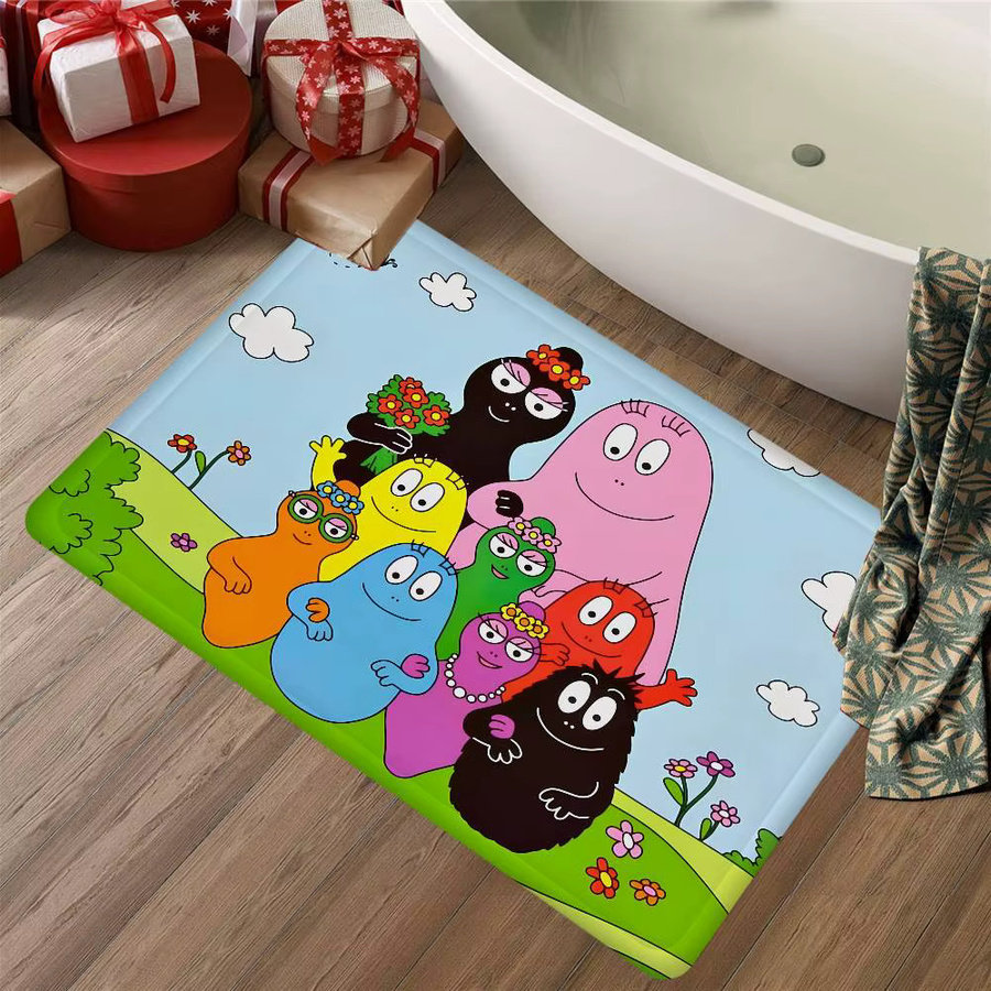 Barbapapa Familie Cartoon Fußmatte im Nordic Stil, rutschfest, Multicolor - Bild 5
