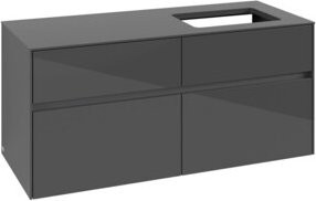 V&B Waschtischunterschrank Collaro in Glossy Grey mit Waschbeckenanschluss rechts, B/T/H: 120 x 54,8 x 50 cm - Bild 1