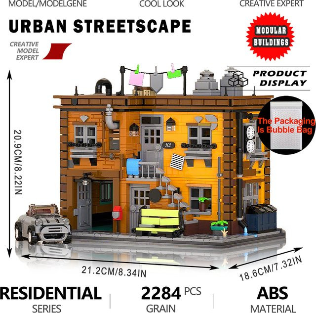 Yangkili Street View Ashlef's 2-Story Haus, Modell Bausteine, Set - Bild 1