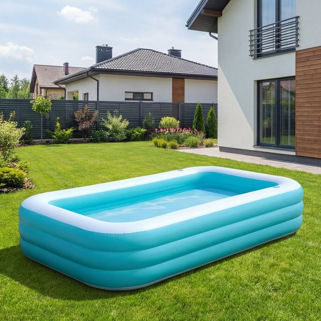 JOYFY Aufblasbarer Pool für Erwachsene mit Sitzen, robust und dick, oberirdisch für Garten und Hinterhof, B/T/H: 330 x 183 x 56 cm - Bild 1
