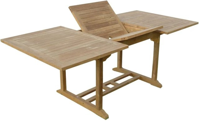 Lex Ausziehbarer Gartentisch aus Teakholz in Braun, Rechteckiger Esstisch für Garten und Terrasse - Bild 1