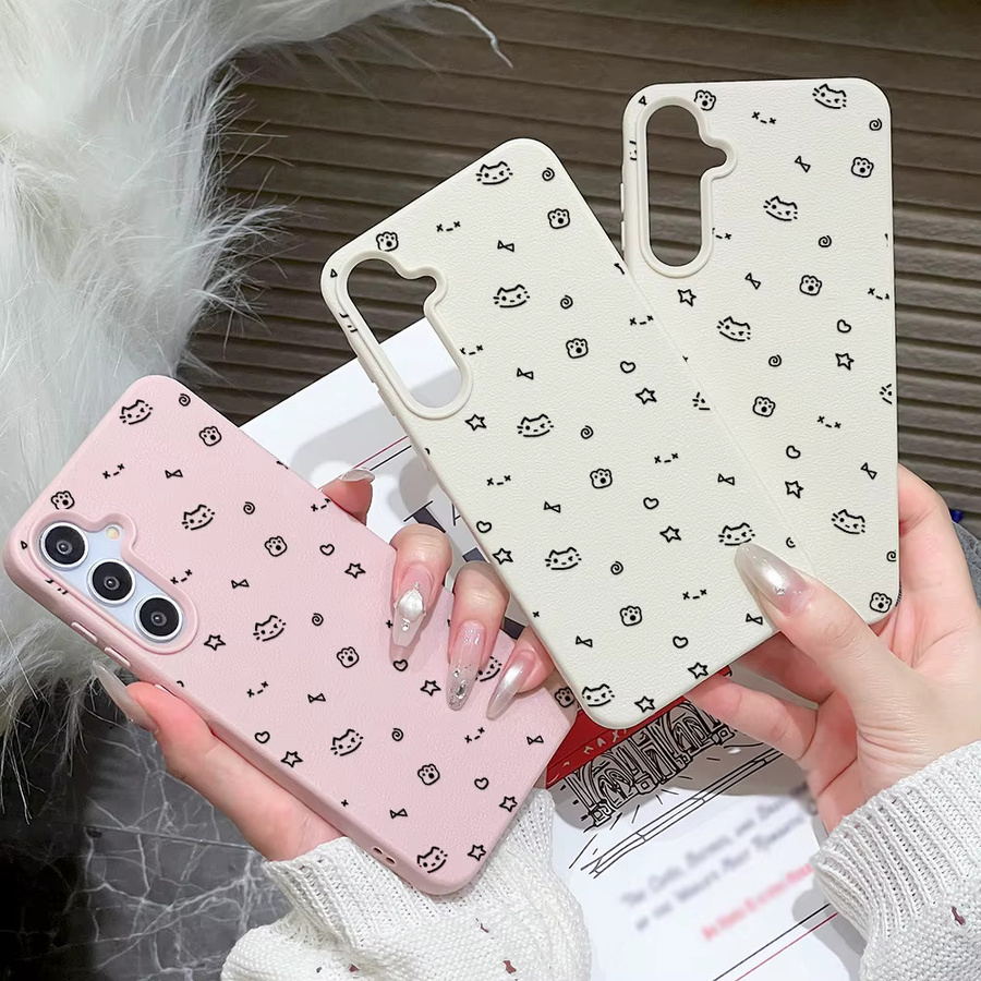 AKABEILA Handyhülle mit Cartoon-Katzen-Design für Samsung Galaxy S25 Ultra S24 FE S23 A56 5G A55 A36 A53 A35 A34 A17 A16 A07 A06 A05S A26 in Schwarz aus weichem Silikon - Bild 2