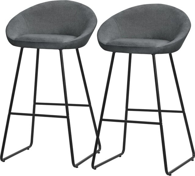 ML-Design Barhocker 2er Set Anthrazit mit Stoffbezug und modernem Design, Höhe: 75 cm - Bild 1