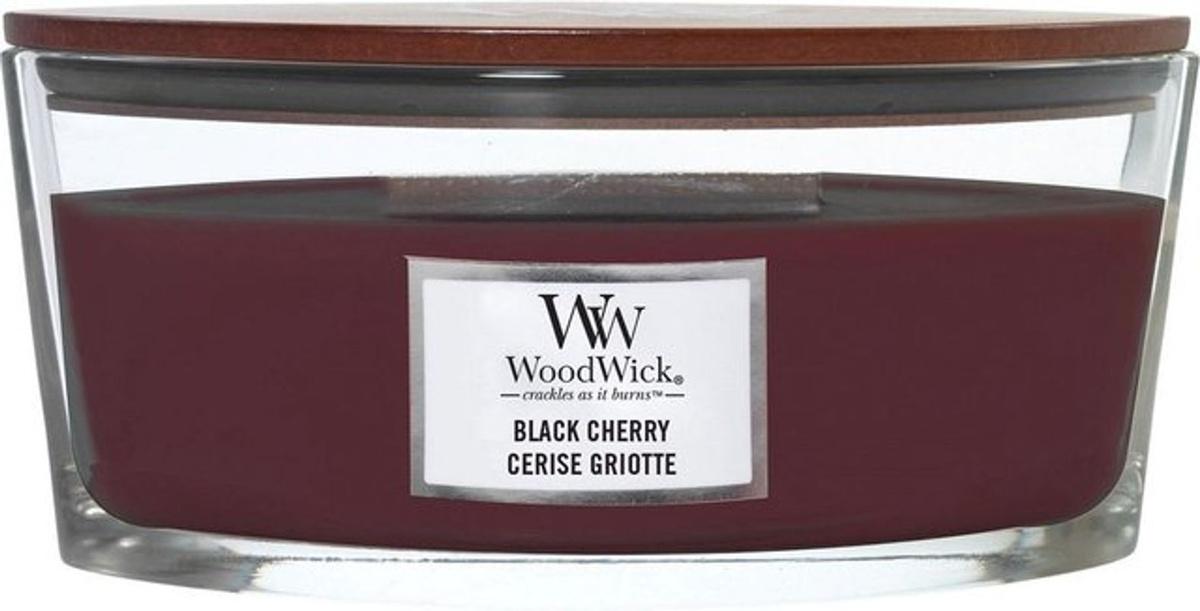 WoodWick Duftkerze Black Cherry in Rot und Schwarz aus Wachs im Glas - Bild 2