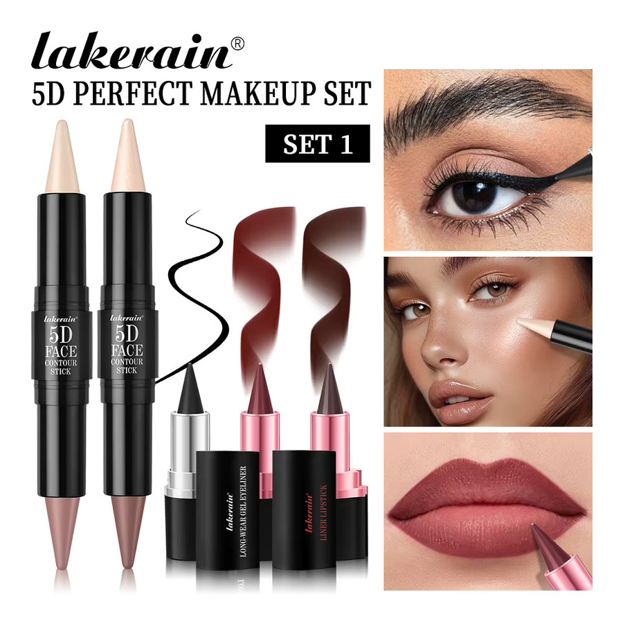 ibcccndc 5D Make-up-Set, Konturierungsstift, Eyeliner, Lippenstift, Matt, Damen - Bild 7