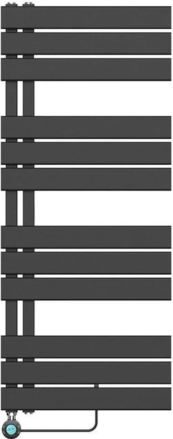 Belrad Elektrischer Badheizkörper Paneel in Schwarz mit Anschluss links, Höhe: 120 cm, Breite: 50 cm - Bild 1