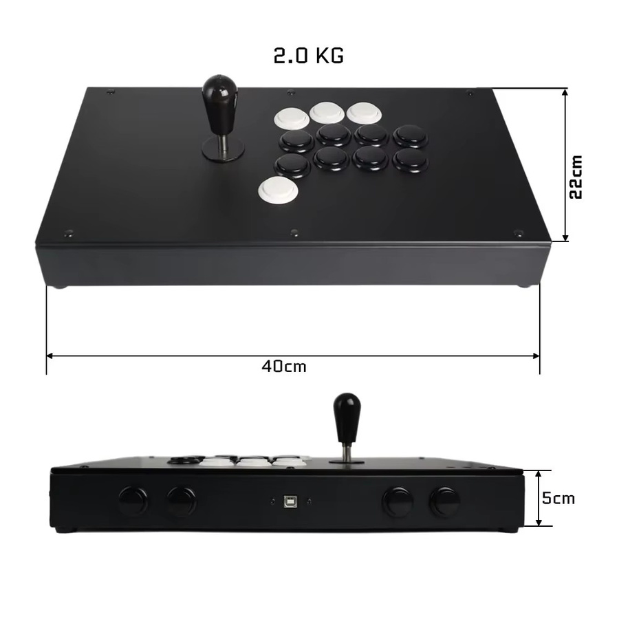 FightBox M8-CrossUP Arcade-Spielcontroller mit Sanwa Koreanischem Joystick und Brook Combat Board, Plug-and-Play für PC, PlayStation und Nintendo Switch, Schwarz - Bild 2
