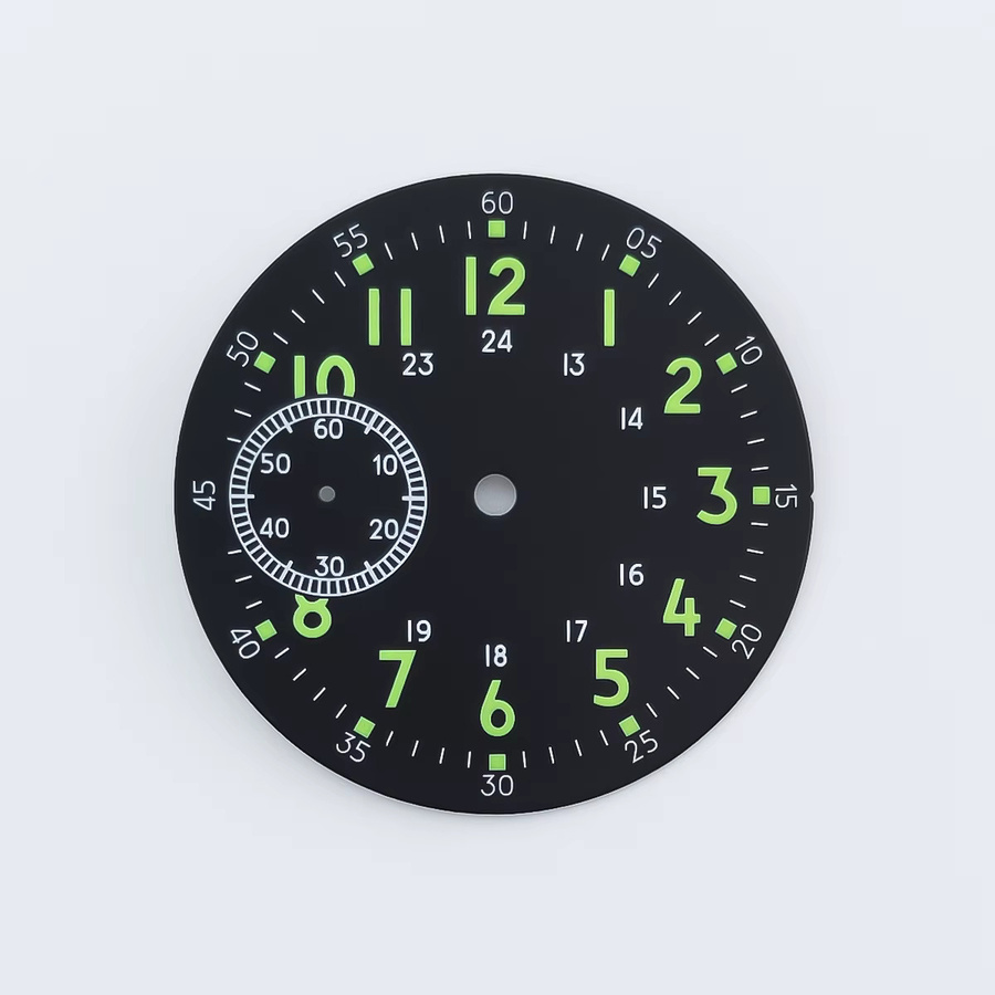 Manbushijie Zifferblatt, schwarz, grau, 38,9 mm, passend für ETA 6497 oder ST36 Uhrwerk - Bild 2
