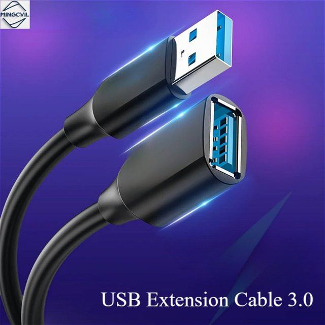 MINGCVIL USB 3.0 Verlängerungskabel in Schwarz für PC, Laptop, TV und Drucker - Bild 1