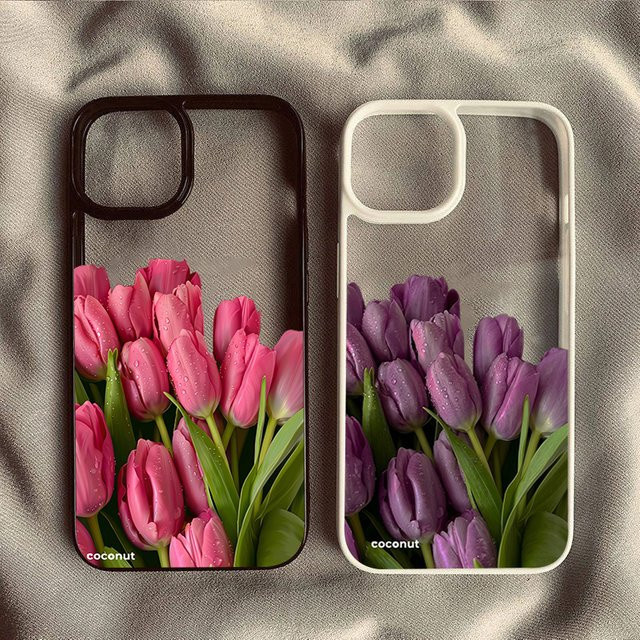 Transparente Handyhülle mit Tulpen-Blumen-Design für Xiaomi Redmi Note 14 Pro Plus 5G, 13, 12, 11 und 14C, 13C, 12C, stoßfeste Schutzhülle - Bild 1