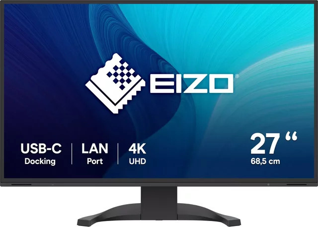 EIZO FlexScan EV2740X 4K Ultra HD Monitor mit 27 Zoll IPS Display, HDMI, DisplayPort und USB-C, Schwarz - Bild 1