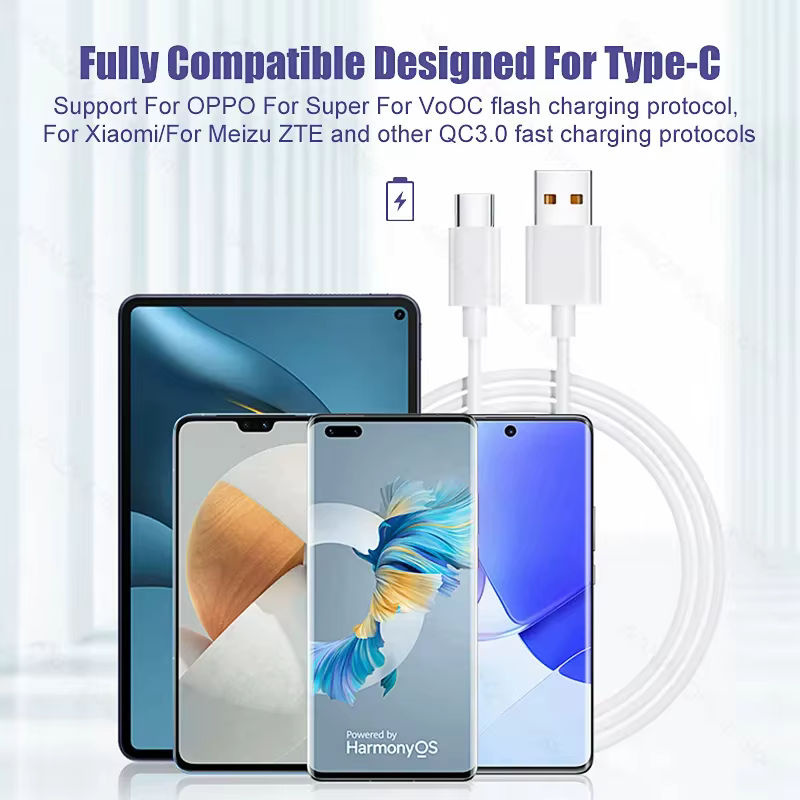 Keai USB-C Schnellladekabel mit 100 W in Weiß für Samsung, Xiaomi, iPhone und andere Geräte - Bild 6