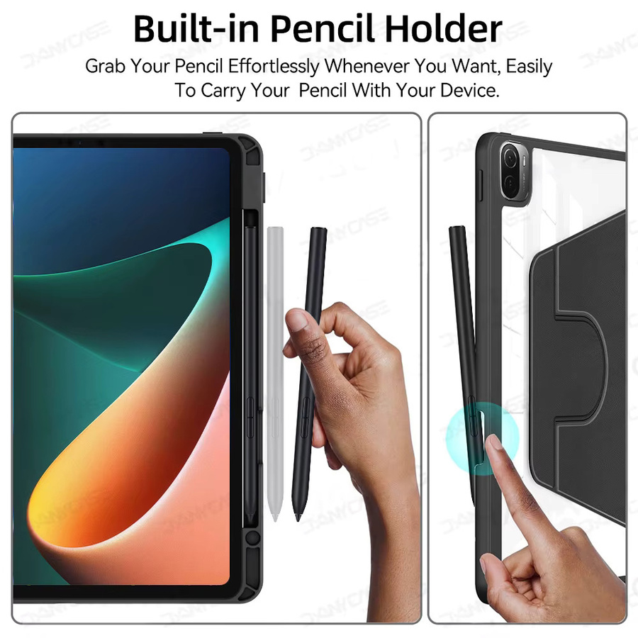 Xiaomi Schutzhülle mit 360 Grad Rotation für Mi Pad 5 6 7 8 Pro und Pad 6s Pro in Grau - Bild 3