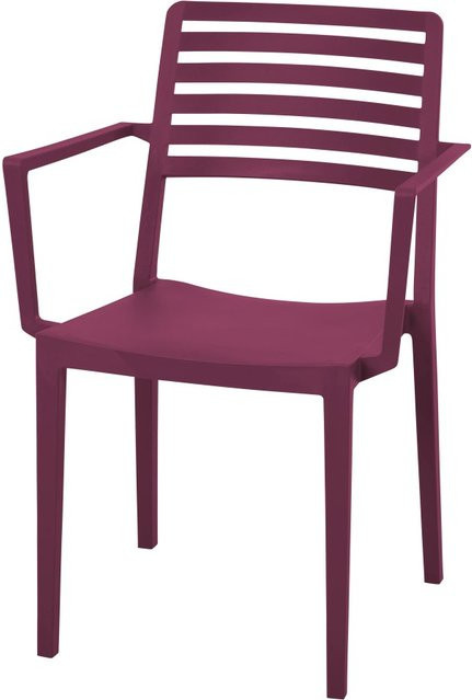 Siena Garden Stapelsessel Alley in Bordeaux Rot aus glasfaserverstärktem Polypropylen, H: 80 cm, B: 57 cm, T: 56 cm - Bild 1