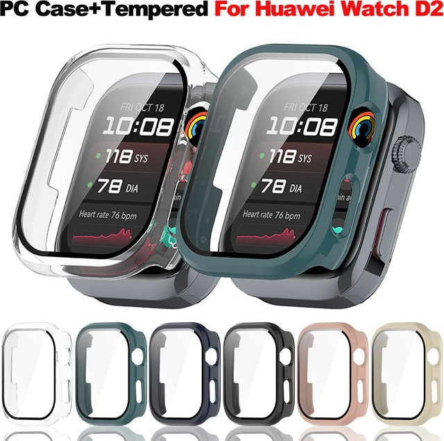Arvin Schutzhülle für Huawei Uhr D2 mit gehärtetem Glas und Stoßstange in Pink - Bild 1