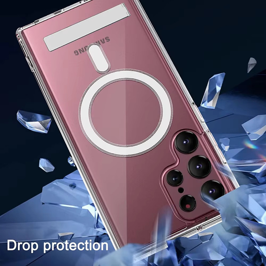 EDEBA Transparente Magnetische Kickstand-Hülle für Samsung Galaxy S26 S25 S24 S23 S22 S21 Ultra Plus mit Metallständer - Bild 5