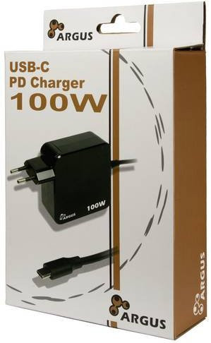 Inter-Tech Argus PD-2100 USB-C Ladegerät 100W Schwarz, B/T/H: 11,0 x 7,5 x 3,5 cm - Bild 2