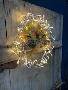 Hellum LED-Metallkranz mit 120 LEDs in Silber und Weiß, warmweiß, Durchmesser: 45 cm - Bild 1