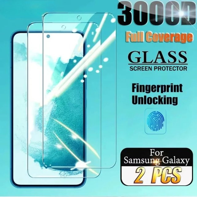 Samsung Schutzfolie aus gehärtetem Glas für S25 Edge, S24 Ultra und S23 FE Plus, transparent, HD Anti-Kratz-Displayschutz mit Fingerabdruck-Entriegelung - Bild 1